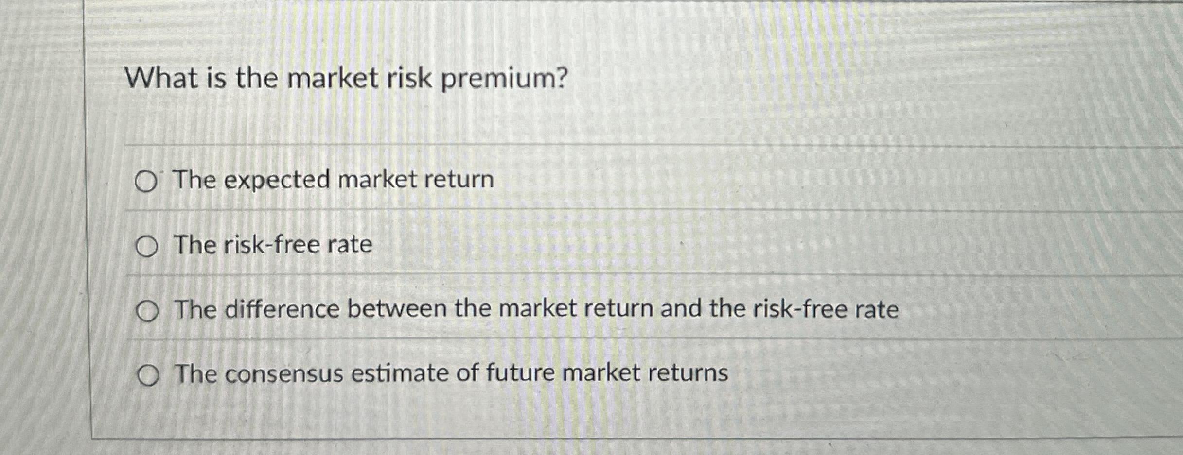 High Quality SOLUTION What is the market risk premium?The expected ...
