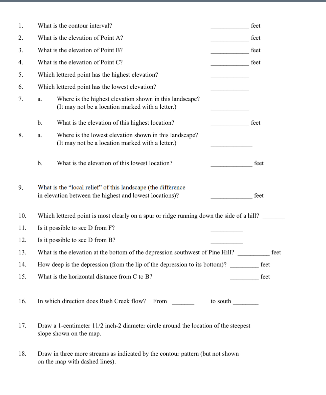 What is the contour interval?feetWhat is the