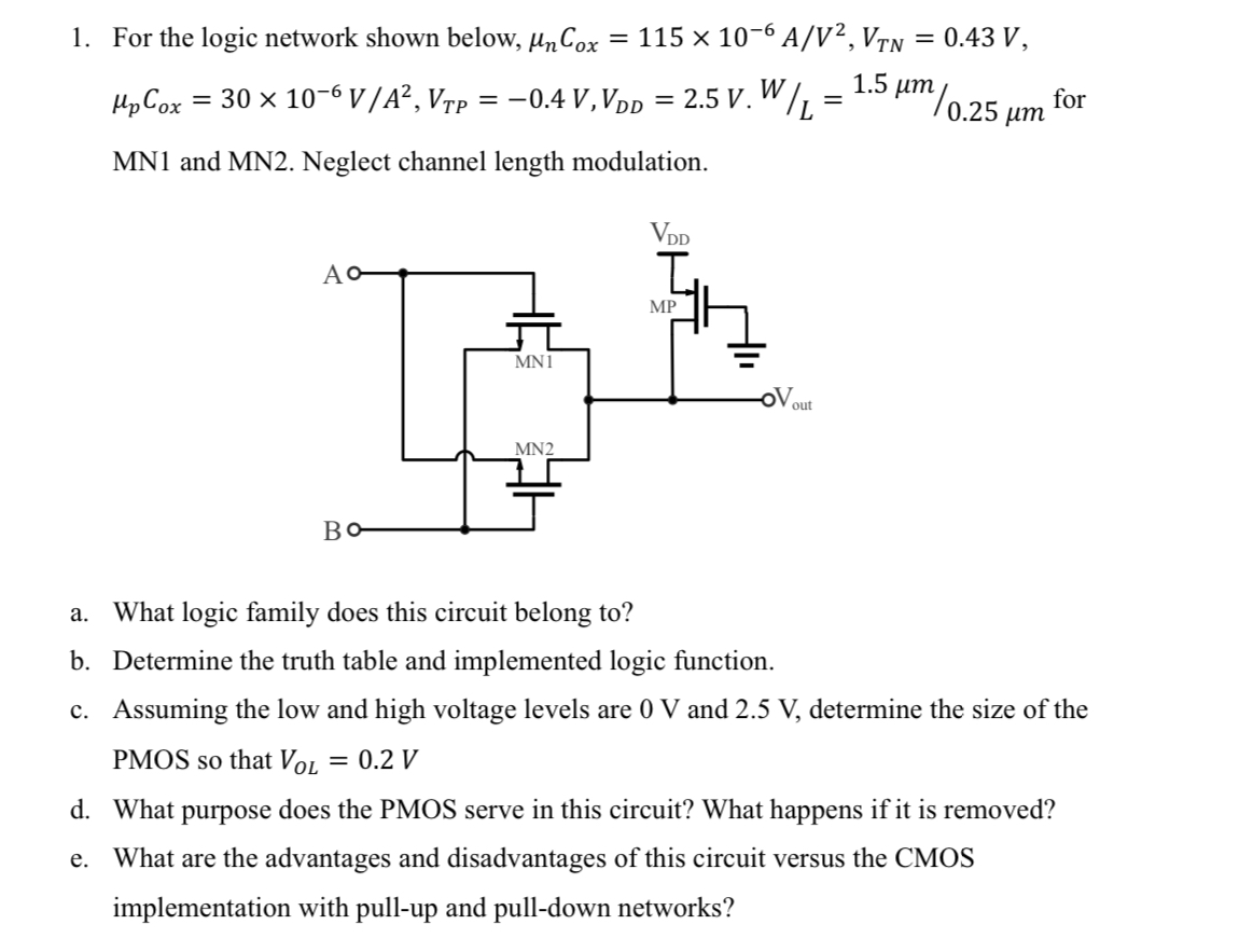 Solved For the logic network shown below, | Chegg.com