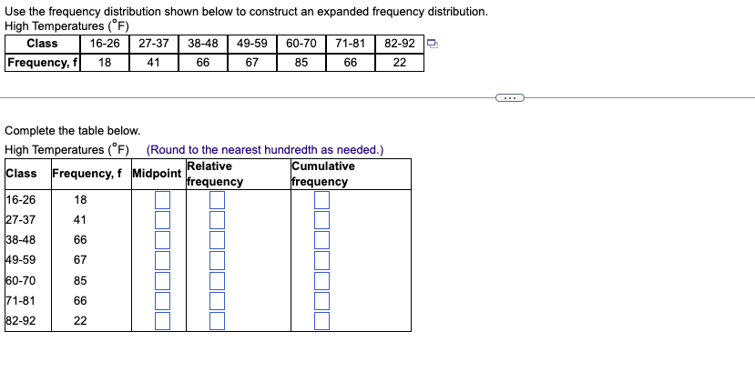 Solved Use The Frequency Distribution Shown Below To | Chegg.com