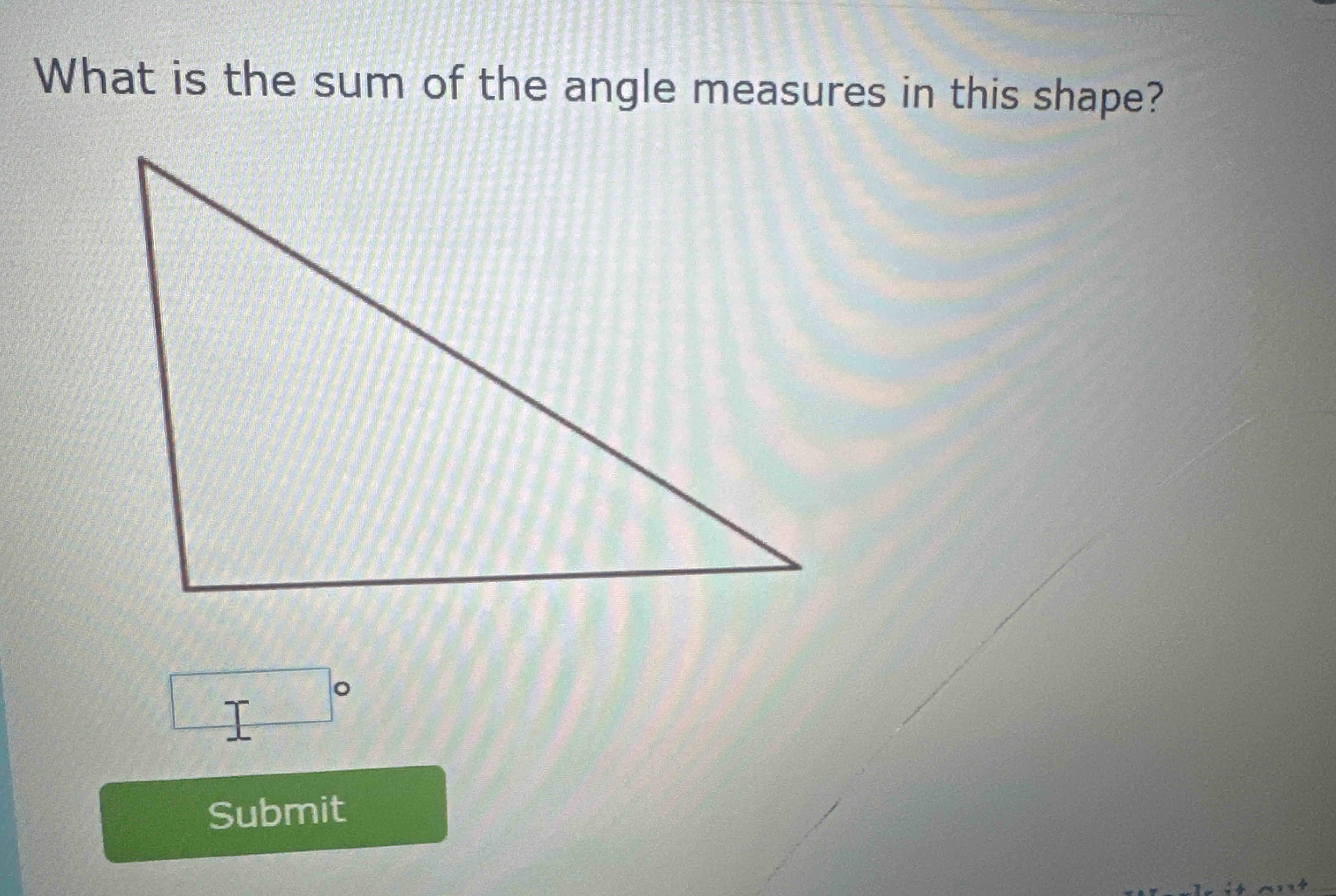 Solved What is the sum of the angle measures in this shape? | Chegg.com
