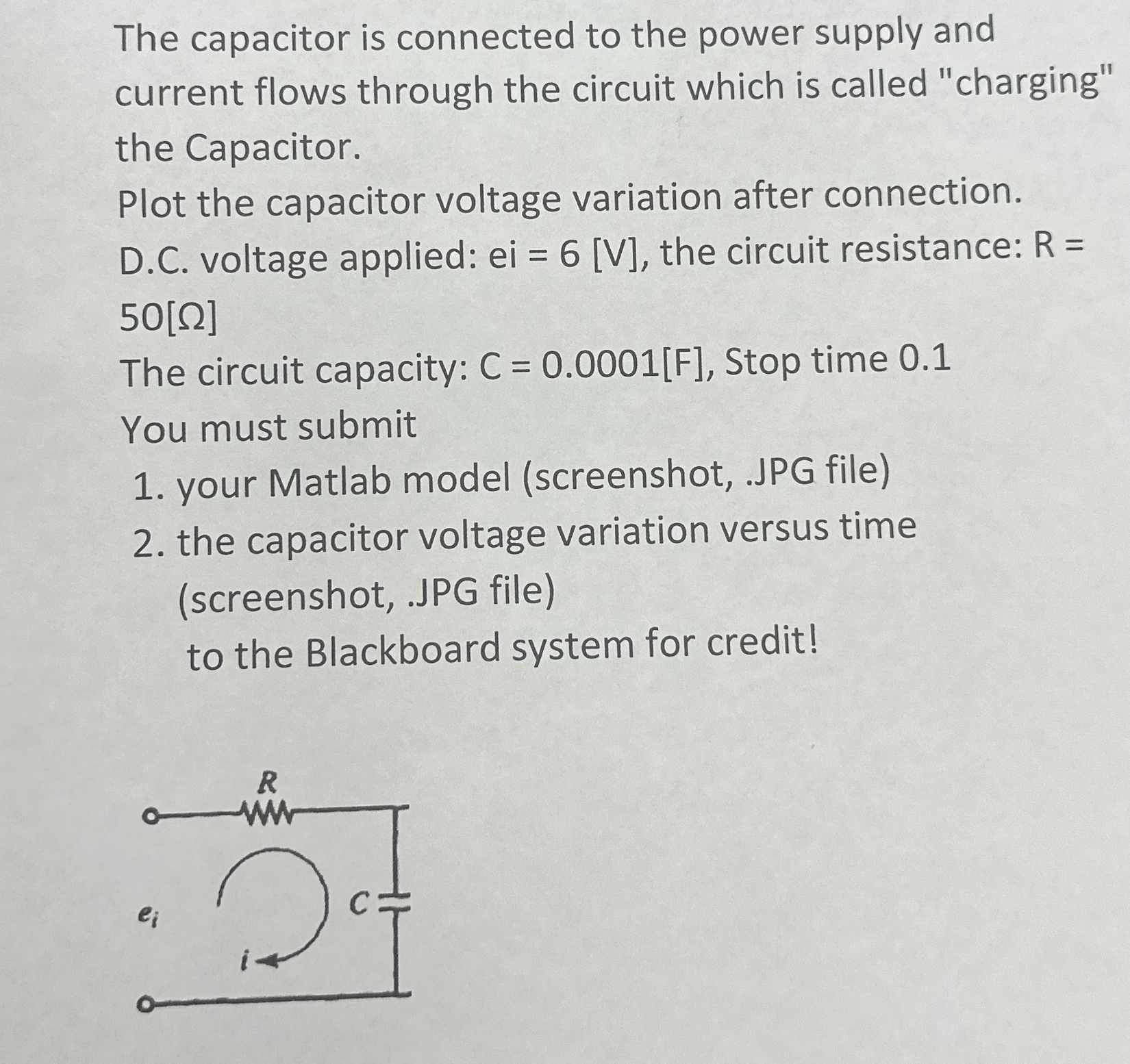 The capacitor is connected to the power supply and | Chegg.com