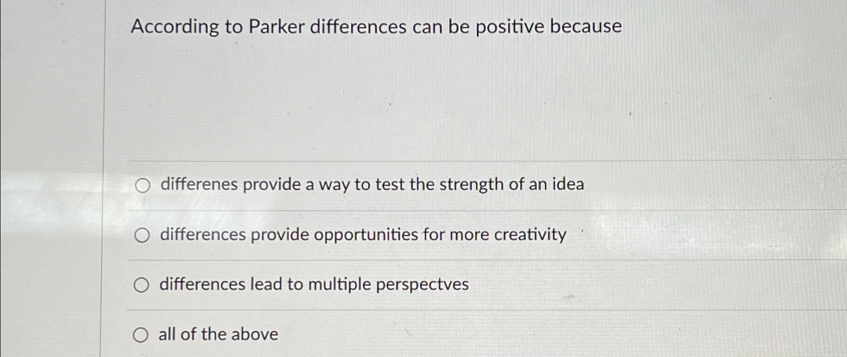 Solved According to Parker differences can be positive | Chegg.com