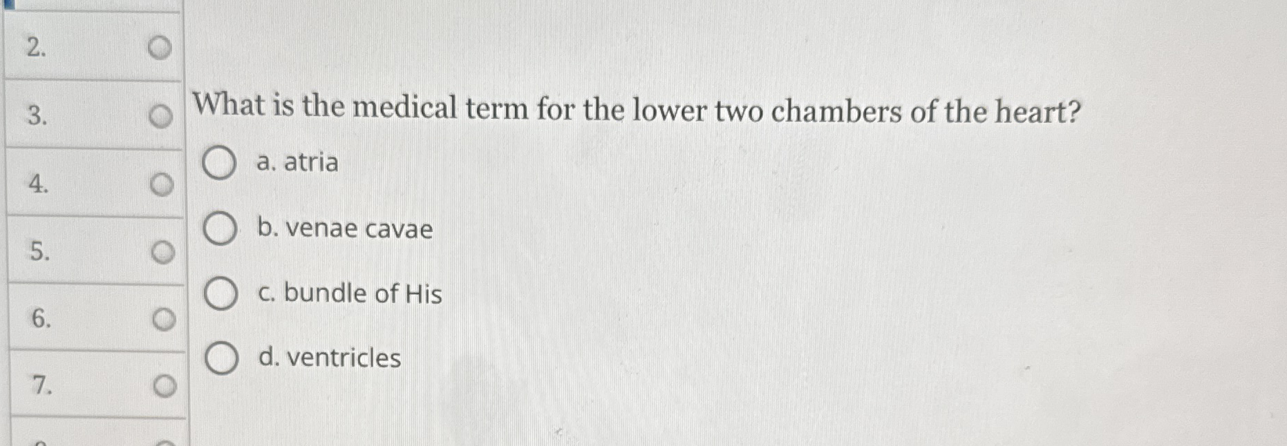 Solved What is the medical term for the lower two chambers | Chegg.com