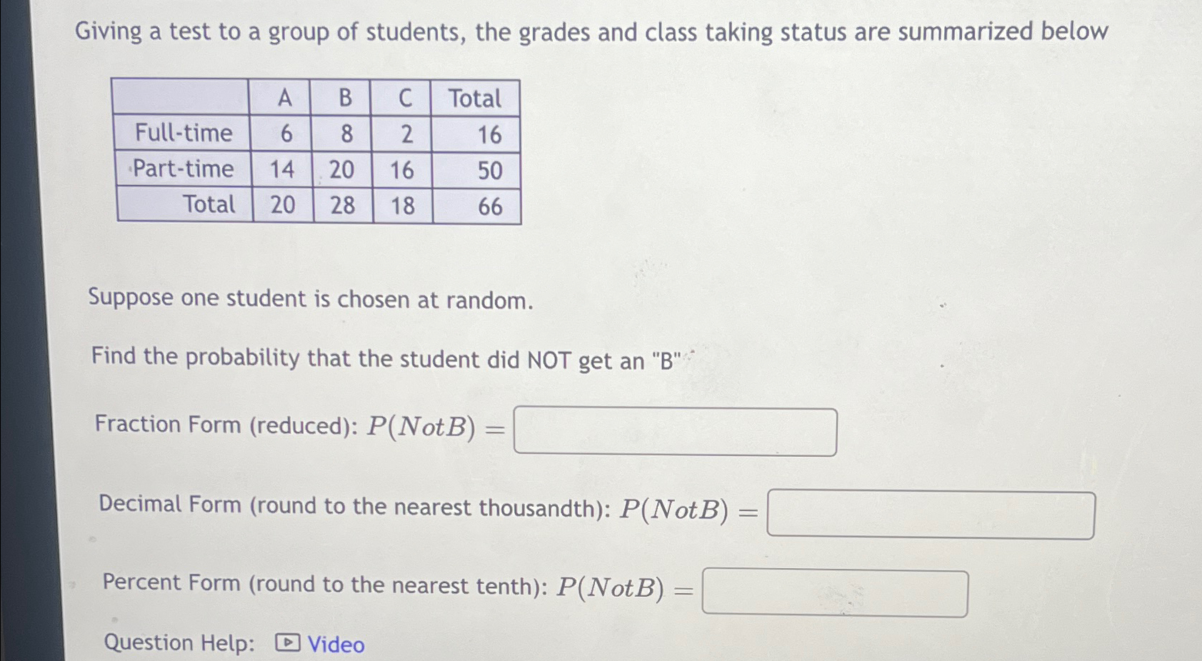 Solved Giving a test to a group of students, the grades and | Chegg.com