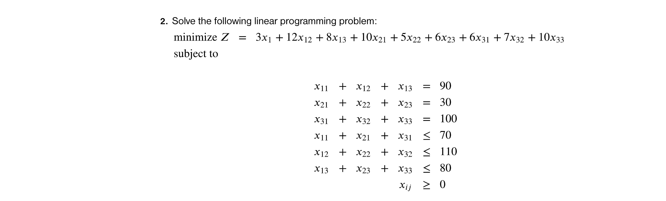 Solved Solve the following linear programming | Chegg.com