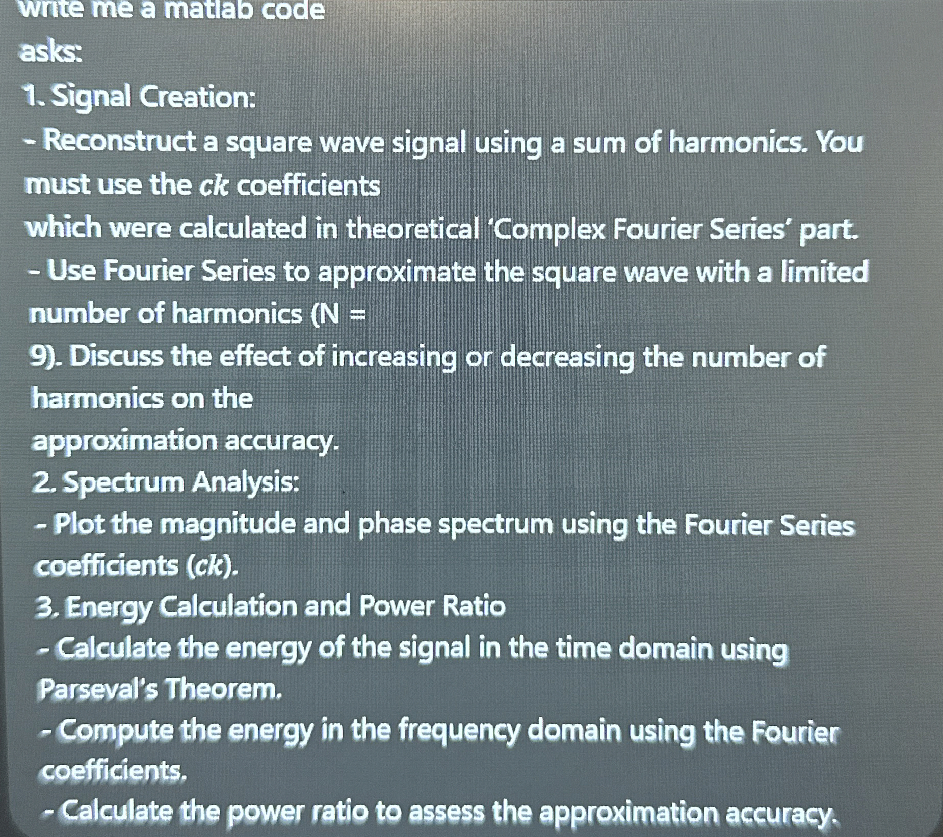 Solved Write me a matlab code for these questions please... | Chegg.com