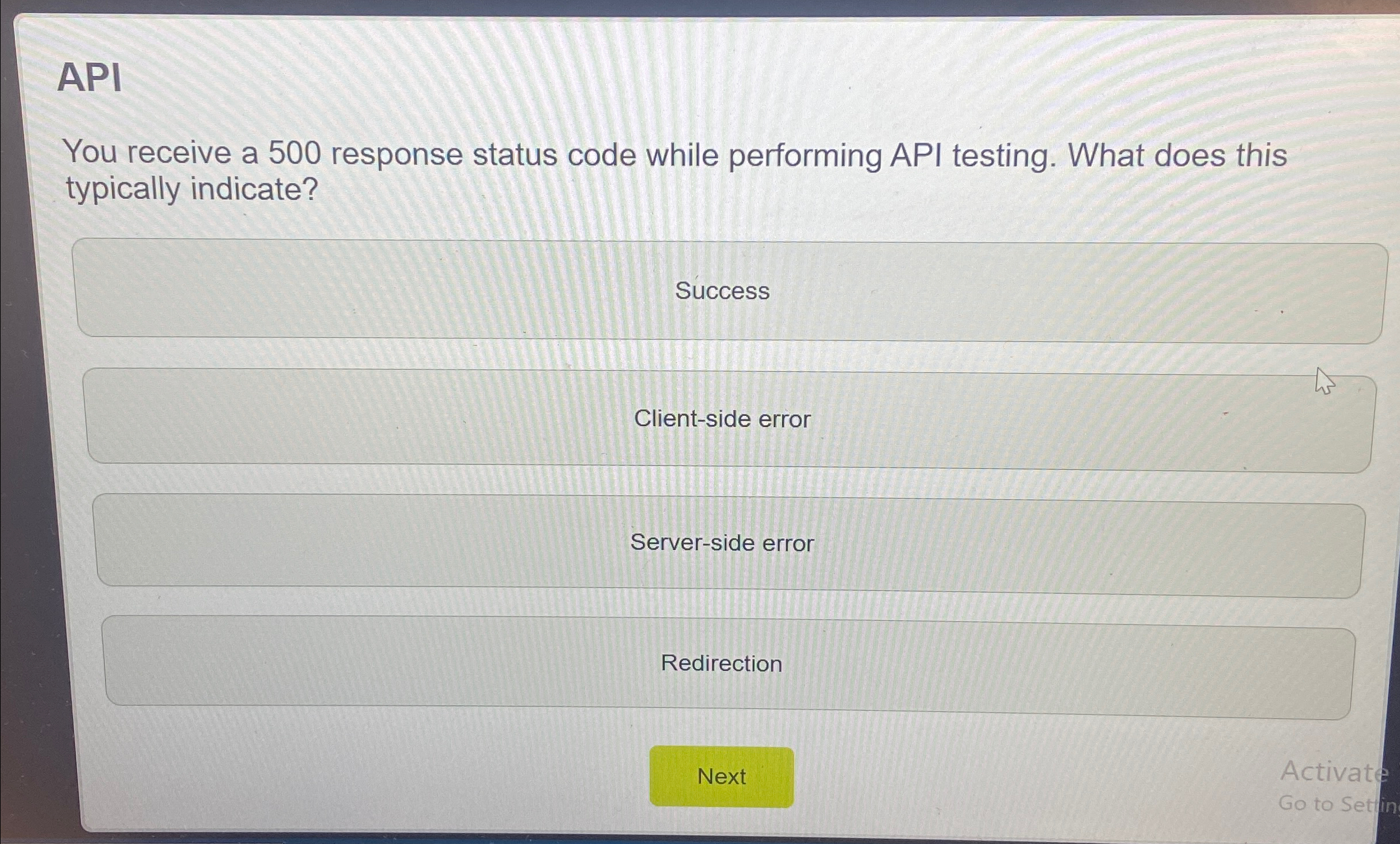 Solved API You receive a 500 ﻿response status code while | Chegg.com