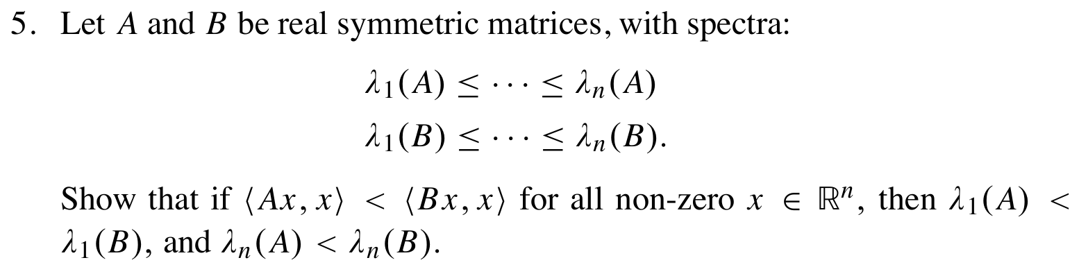 Solved Let A and B ﻿be real symmetric matrices, with | Chegg.com