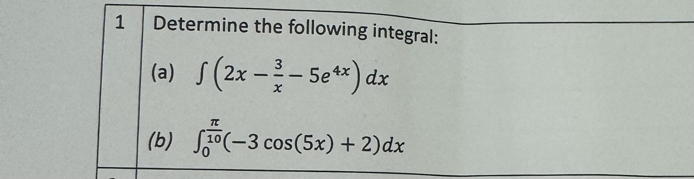 Solved 1Determine the following integral:answer it step by | Chegg.com
