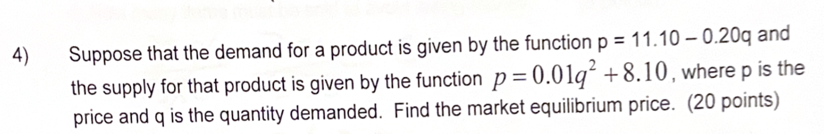 Solved Suppose that the demand for a product is given by the | Chegg.com